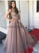 Off the Shoulder Prom Dress, Tulle Prom Dress, Beaded Prom Dress, A-Line Prom Dress, Backless Prom Dress, KX99