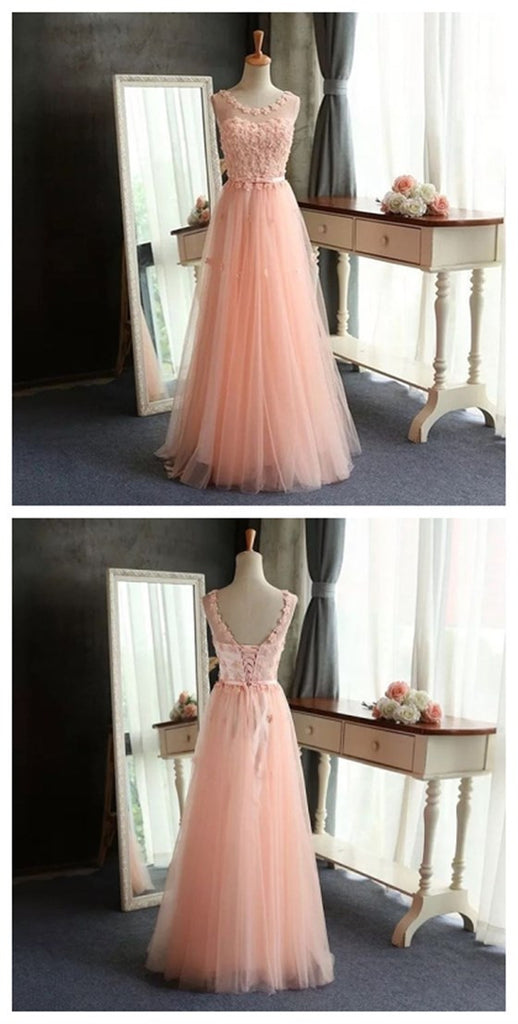 Scoop prom dresses,Tulle Prom Dress,Pretty Prom Dress,Popular Prom Dress,A-Line Evening Dress ,Custom pink Dresses,long prom dress,Prom Dresses Online,PD0096