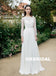 Cheap Long Sleeve A-Line Wedding Dress, Open-Back Chiffon Applique Wedding Dress, KX849