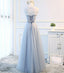 Mismatched Long Tulle Bridesmaid Dress, Cheap A-Line Bridesmaid Dress, KX1003