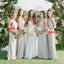 Charming Mismatched Sheath Bridesmaid Dresses, Long Backless Soft Satin Bridesmaid Dresses, KX1139