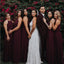 Affordable Chiffon Simple A-Line Sleeveless Long Bridesmaid Dresses, FC1408