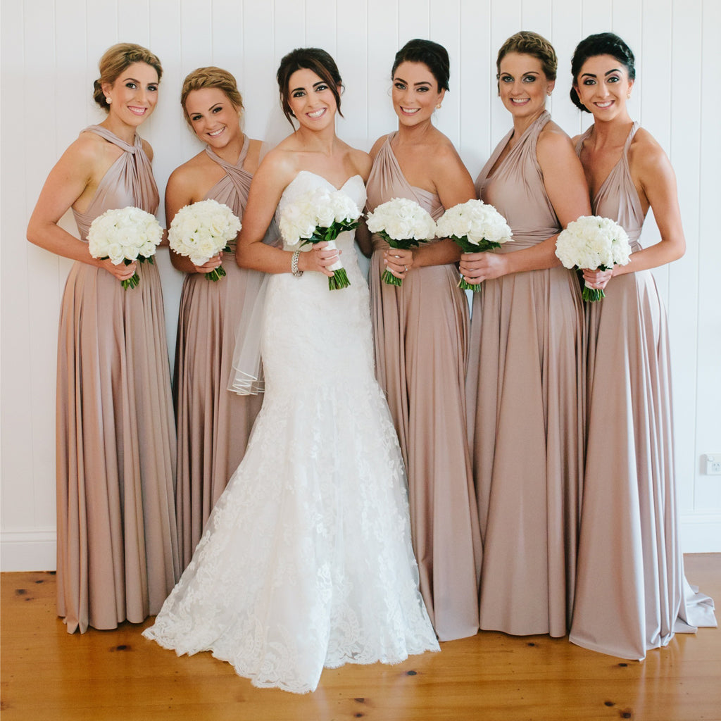 A-Line Different Styles Bridesmaid Dress, Cheap Floor-Length Convertible Bridesmaid Dress, KX954