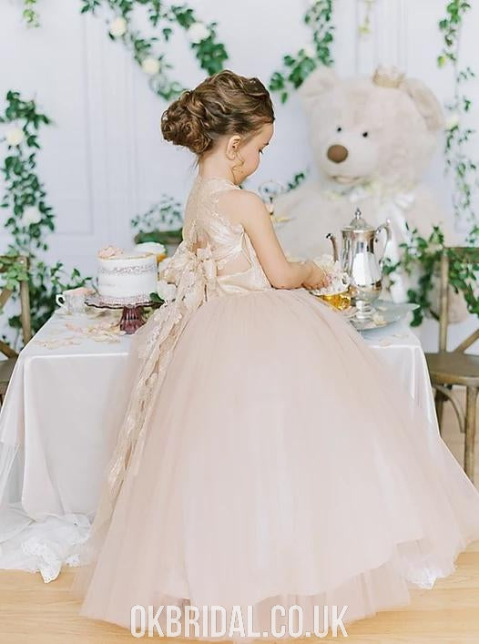 Charming Lace top A-line Tulle Flower Girl Dress, FC4889