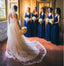 Tulle A-Line Sleeveless Elegant Bridesmaid Dress, Lace V-Neck Backless Bridesmaid Dress, FC894