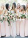 Cheap Pink Chiffon Long Lace Open-Back A-Line Bridesmaid Dresses, KX950