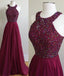 Simple Halter Burgundy Evening Prom Dresses, Custom Long Prom Dresses, Wedding Party Dresses,Long Bridesmaid Dress, PD0084