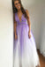 Deep V-Neck Tulle A-line Backless Beaded Prom Dresses, FC1603