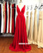 Charming Jersey V-neck A-line Sexy Slit Prom Dresses, FC2042