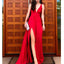 Charming Jersey V-neck A-line Sexy Slit Prom Dresses, FC2042