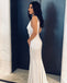 Hot Sale Deep V-Neck Backless Elastic Satin Slit Mermaid Sleeveless Wedding Dresses, FC1334
