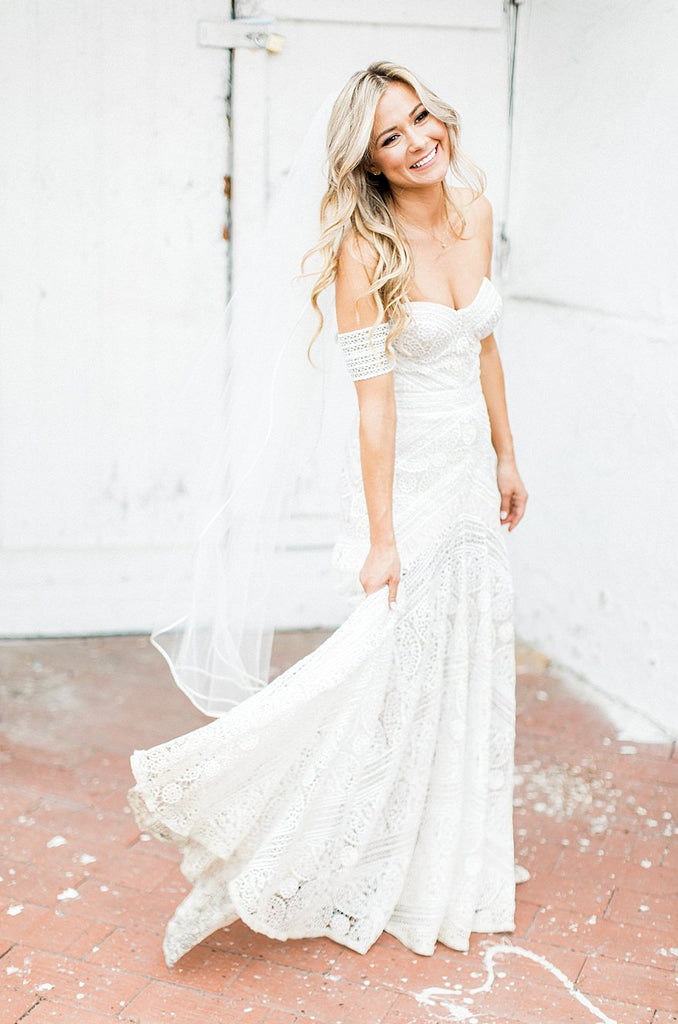 Gorgeous Lace Mermaid Wedding Dress, Simple Design Backless Charming Bridal Dress, FC1468