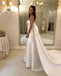 Gorgeous Satin Simple Design Backless Charming Wedding Dresses, FC1586