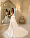 Gorgeous Satin Simple Design Backless Charming Wedding Dresses, FC1586