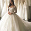 Charming Long Sleeve A-Line Lace Elegant Applique Ball Gown Wedding Dress, FC1633