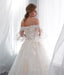 Gorgeous Off Shoulder Tulle A-Line Long Applique Wedding Dress, FC1634