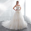 Elegant Sweet Heart A-Line Tulle Backless Applique Lace Long Wedding Dresses, FC1635