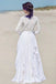 Long Sleeve A-Line Lace Top Elegant Chiffon Wedding Dress, FC1637