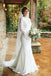 Charming Lace Long Sleeve V-Neck Mermaid Long Wedding Dresses, FC1656