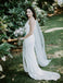 Simple Deep V-Neck Elastic Satin Backless Slit Wedding Dresses, FC1681