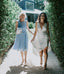 Simple Deep V-Neck Elastic Satin Backless Slit Wedding Dresses, FC1681