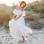 Charming Off Shoulder Chiffon A-Line Two Pieces Lace Wedding Dresses, FC1708