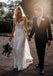 Elegant Lace Staps Backless Sheath Floor-Length Wedding Dresses, FC1736