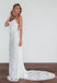 Charming White Lace Mermaid Sleeveless Cross Back Wedding Dresses, FC1761