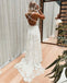 Charming Spaghetti Straps Lace A-Line Backless Slit Wedding Dresses, FC1762