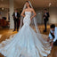 Luxury Lace Mermaid Backless Applique Straight Neckline Wedding Dresses, FC1925