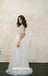 Sparkly Sequin V-neck Tulle A-line Backless Wedding Dress, FC1942