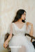 Sparkly Sequin V-neck Tulle A-line Backless Wedding Dress, FC1942