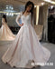 Charming Long Sleeveless Lace A-line Satin Backless Beaded Long Wedding Dress, FC1961