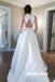 Elegant Satin A-line Sleeveless Open-Back Wedding Dress, FC2060