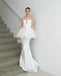 Popular Mermaid Satin Backless Tulle Wedding Dresses, FC2115