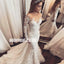 Luxury Long Sleeve Lace Mermaid Tulle Charming Beaded Wedding Dress, KX270