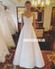 Simple Design Beach Spaghetti Straps Wedding Dress, A-Line Satin Backless Sleeveless Wedding Dress, KX922