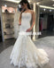 Sexy Mermaid Lace Sleeveless Wedding Dress, Vintage Tulle Sheath Bridal Dress, LB0947