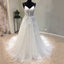 Charming Spaghetti Straps Tulle Wedding Dresses, A-Line Backless Applique Wedding Dresses, KX1087