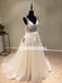 Charming Applique V-Neck Wedding Dresses, A-Line Backless Cheap Wedding Dresses, KX1090