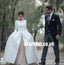 Long Sleeve Wedding Dress with Detachable Satin Skirt, Tulle A-Line Wedding Dress, KX1126