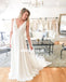 V-Neck Chiffon Sleeveless Wedding Dresses, Charming A-Line Backless Wedding Dress, KX1402