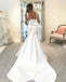 Charming Satin V-neck Backless Mermaid Sleeveless Wedding Dresses, FC3865