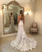 Elegant Lace Halter Backless Mermaid Long Wedding Dresses, FC5863