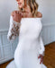 Long-sleeves Off Shoulder Mermaid Beaded Beach Wedding Dresses, FC5998